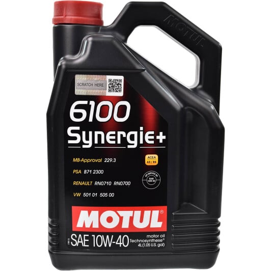 Моторна олива Motul 6100 Synergie+ 10W-40 4 л на Audi 90