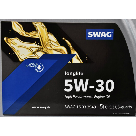 Моторное масло SWAG LongLife 5W-30 для SsangYong Kyron 5 л на SsangYong Kyron