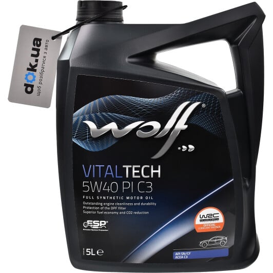 Моторное масло Wolf Vitaltech PI C3 5W-40 5 л на Toyota Sequoia