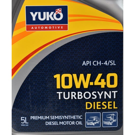 Моторна олива Yuko Turbosynt Diesel 10W-40 5 л на Citroen C3