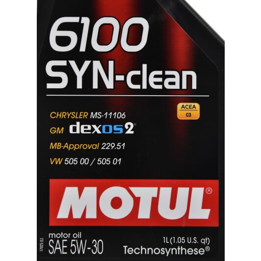 Моторное масло Motul 6100 Syn-Clean 5W-30 1 л на Peugeot 107