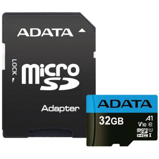 Карта памяти Adata Premier microSDHC 32 ГБ с SD-адаптером AUSDH32GUICL10A1-RA1