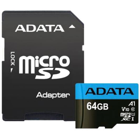 Карта пам’яті Adata Premier microSDXC 64 ГБ з SD-адаптером AUSDX64GUICL10A1RA1