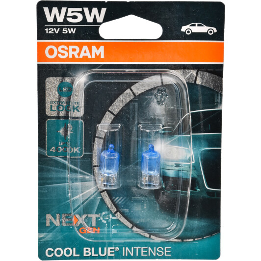 Автолампа Osram Cool Blue Intense (Next Gen) W5W W2,1x9,5d 5 W светло-голубая 2825CBN-02B