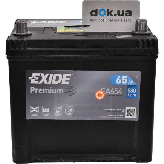 Аккумулятор Exide 6 CT-65-R Premium EA654