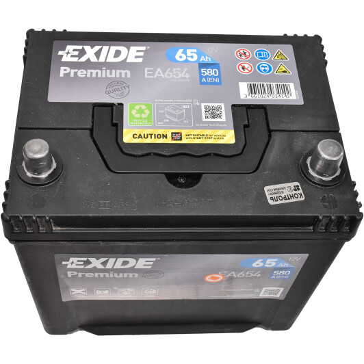 Аккумулятор Exide 6 CT-65-R Premium EA654