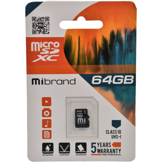 Карта памяти Mibrand microSDXC 64 ГБ