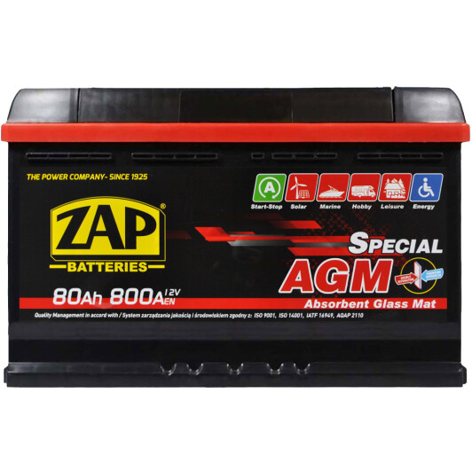 Акумулятор ZAP 6 CT-80-R AGM 58002Z