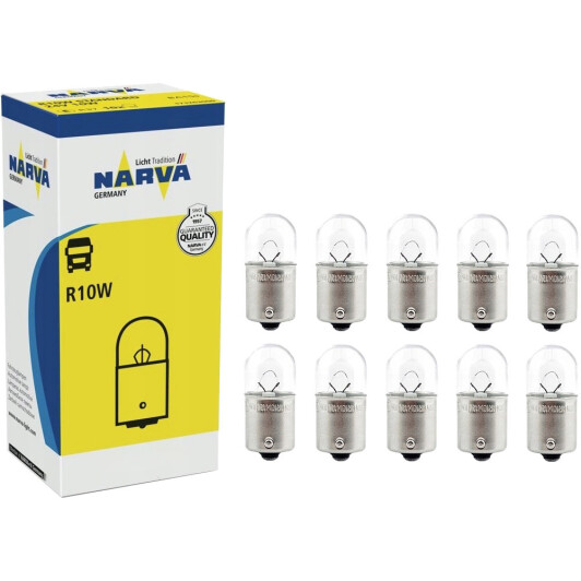 Автолампа Narva Heavy Duty R10W BA15s 10 W прозора 173283000