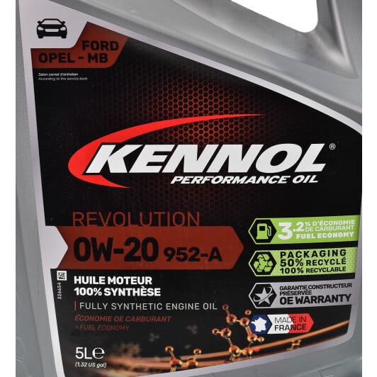 Моторное масло Kennol Revolution 952-A 0W-20 5 л на Peugeot 106