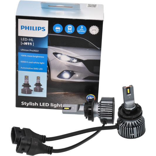 Автолампа Philips Ultinon Pro3022 H11 PGJ19-2 20 W 11362U3022X2