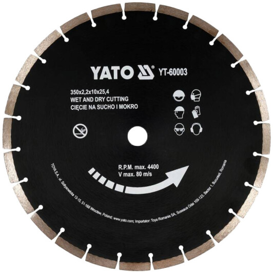 Круг отрезной Yato YT-60003 350 мм