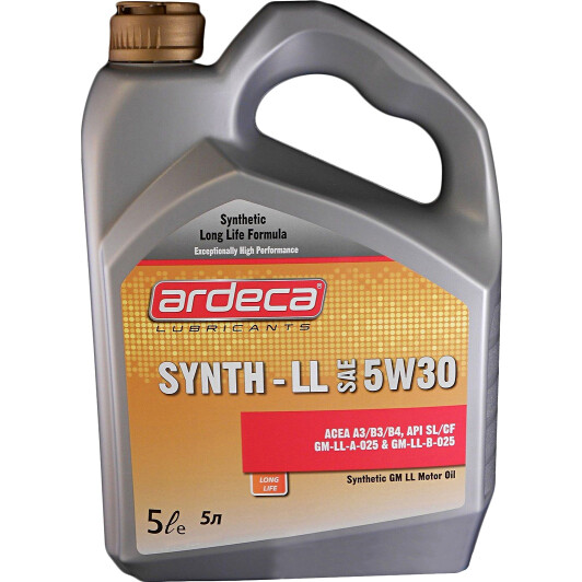 Моторное масло Ardeca Synth-LL 5W-30 5 л на Chevrolet Beretta