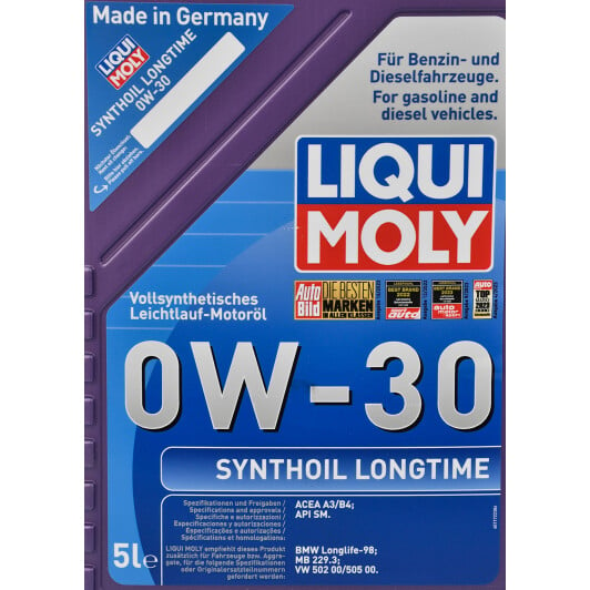 Моторна олива Liqui Moly Synthoil Longtime 0W-30 5 л на Honda Jazz