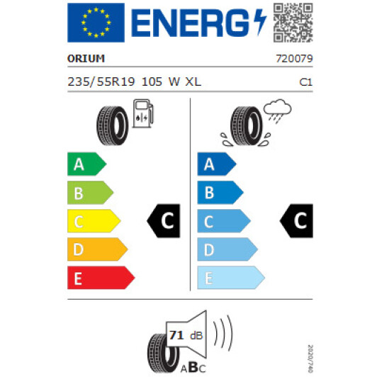 Шина ORIUM 701 235/55 R19 105W FR XL Сербия, 2021 г. Сербия, 2021 г.