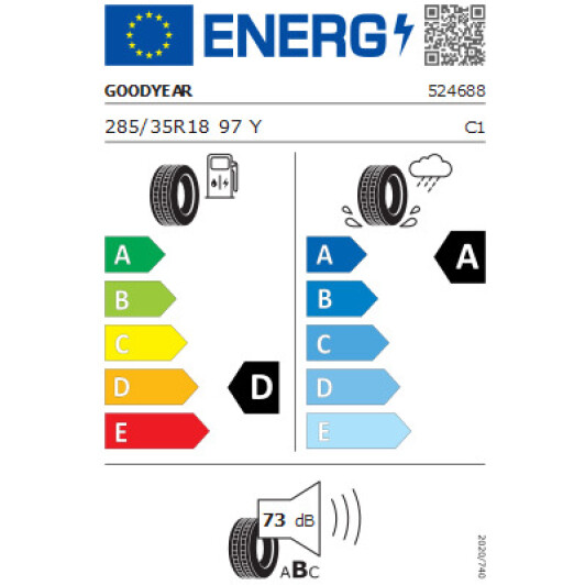 Шина Goodyear Eagle F1 Asymmetric 2 285/35 R18 97Y Німеччина, 2021 р. Германия, 2021 г.