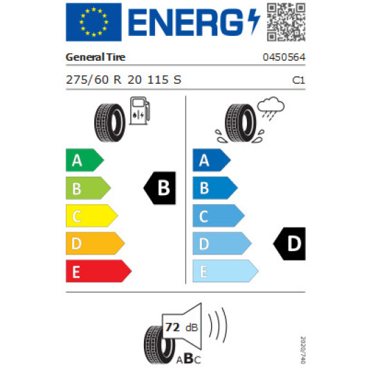 Шина General Tire Grabber HTS60 275/60 R20 115S