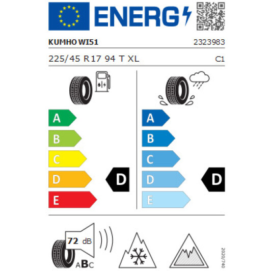 Шина Kumho Tires WinterCraft WI51 225/45 R17 94T XL