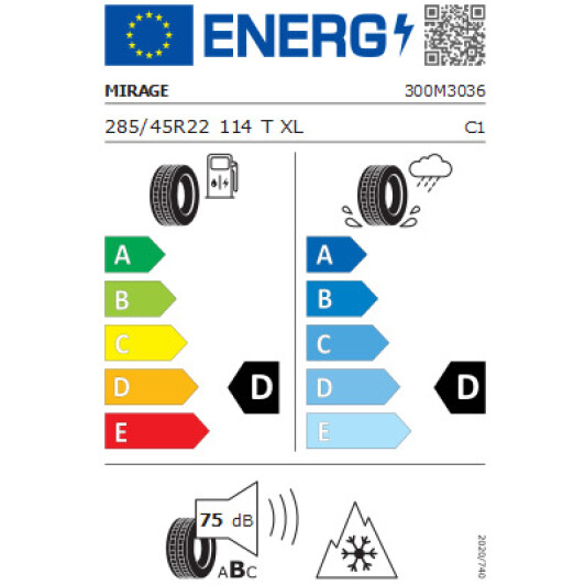 Шина Mirage MR-W662 285/45 R22 114T XL (шип) Китай, 2022 р. Китай, 2022 г.