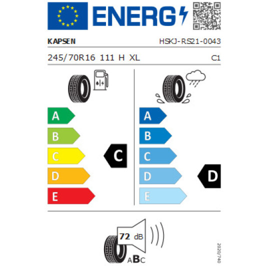 Шина Kapsen PracticalMax H/T RS21 245/70 R16 111H XL