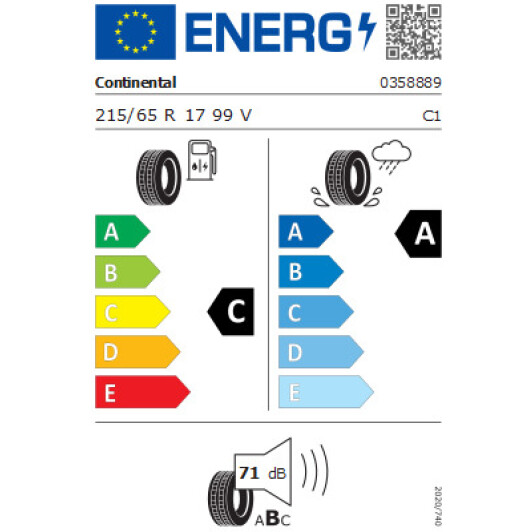 Шина Continental PremiumContact 6 215/65 R17 99V Чехия, 2022 г. Чехия, 2022 г.