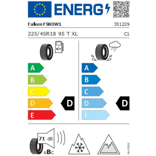 Шина Falken Winterpeak F-Snow 1 225/45 R18 95T XL