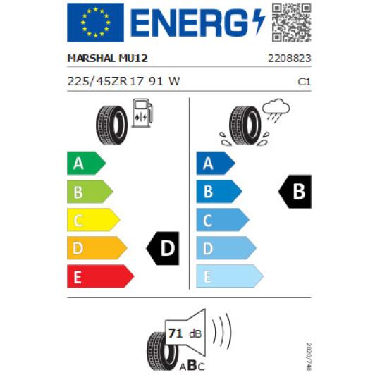 Шина Marshal Matrac FX MU12 225/45 R17 91W