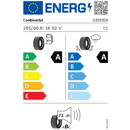 Шина Continental EcoContact 6 205/60 R16 92V