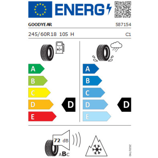 Шина Goodyear UltraGrip+ SUV 245/60 R18 105H Германия, 2023 г. Германия, 2023 г.