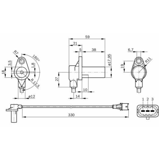 Датчик положення колінчастого вала Bosch 0 261 210 248