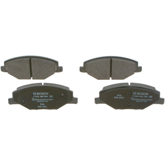 0986495390 Bosch Гальмівні колодки для Volkswagen Polo
