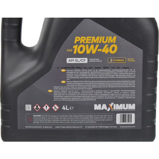 Масло Maximum Premium 10W-40 4 л на Porsche Cayenne