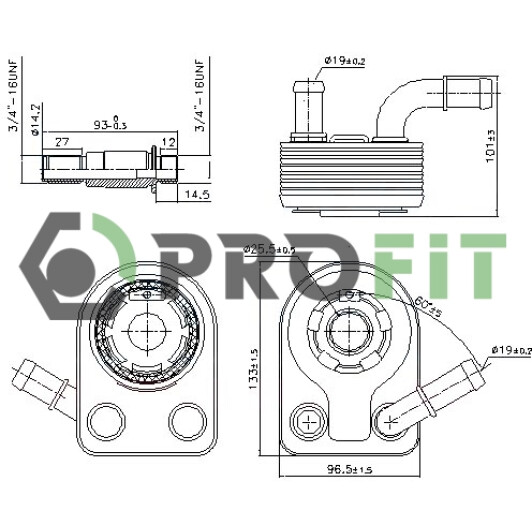 Оливний радіатор двигуна Profit 17450056