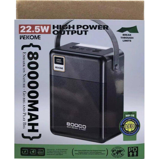 Повербанк Wecome WP-78 80000 mAh 22.5 Вт