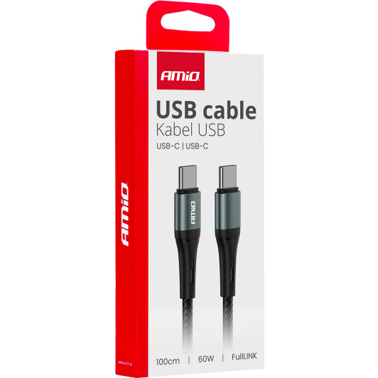Кабель Amio FullLINK 03914 type-C - type-C 1 м