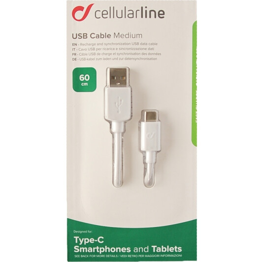 Кабель CellularLine Medium USBDATA06USBCW USB - type-C 0,6 м