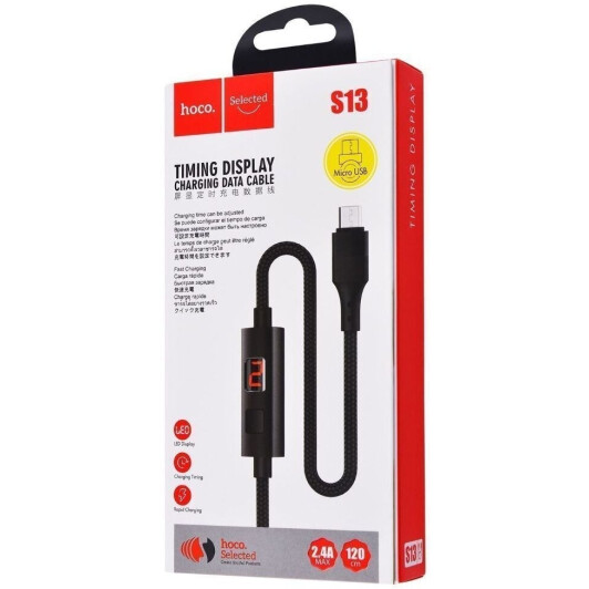 Кабель Hoco S13 S13MICROBLACK USB - Micro USB 1,2 м