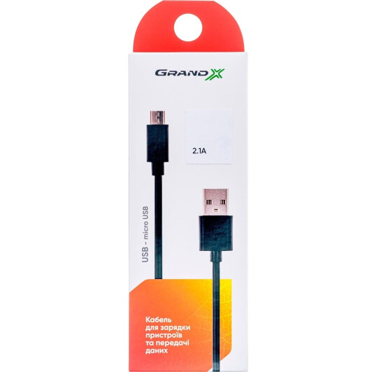 Кабель Grand-X PM025B USB - Micro USB 2,5 м