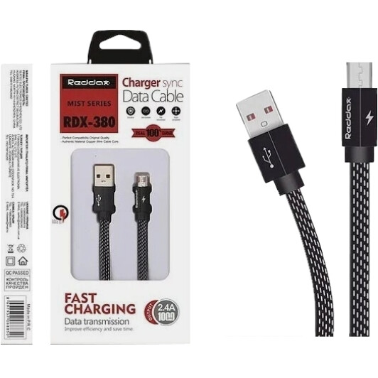 Кабель Reddax Mist Series RDX-380-BK USB - Micro USB 1 м
