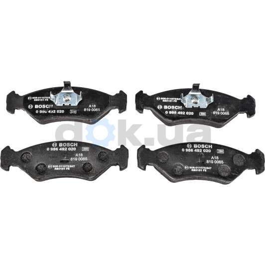 0 986 492 020 Bosch Гальмівні колодки для Ford Fiesta