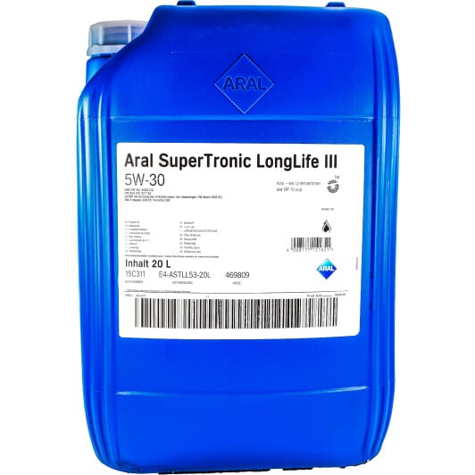 Моторное масло Aral SuperTronic LongLife III 5W-30 20 л на Fiat Multipla