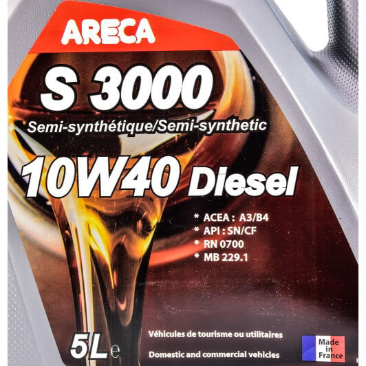 Моторна олива Areca S3000 Diesel 10W-40 5 л на Citroen C6