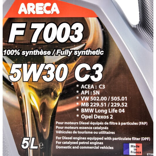 Моторное масло Areca F7003 С3 5W-30 5 л на Honda City