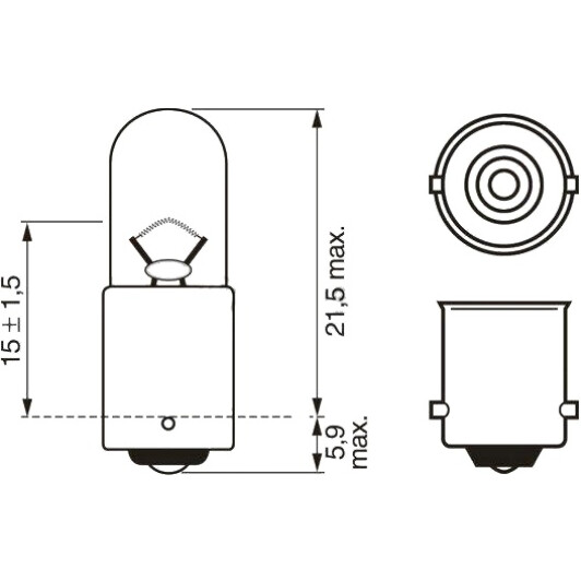 Автолампа Bosch T5W BA9s 5 W 1987302247