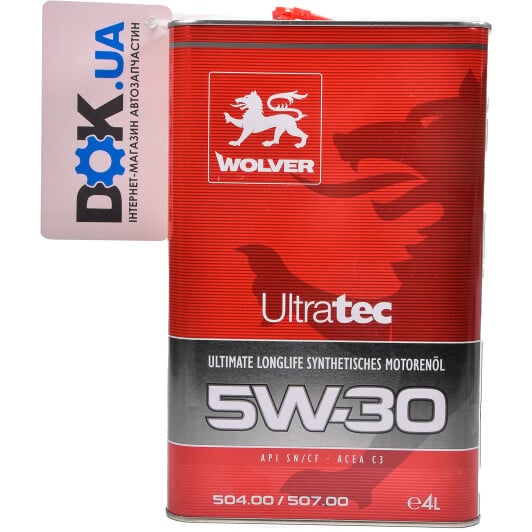 Моторна олива Wolver UltraTec 5W-30 4 л на Kia Cerato