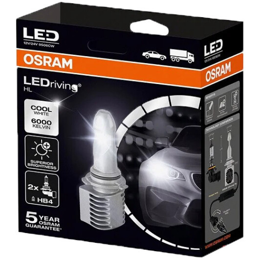 Автолампа Osram LEDriving HL Gen2 HB4 P22d 14 W белая 9506CW