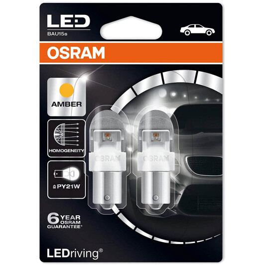 Автолампа Osram PY21W BAU15s 2 W 7557YE02B