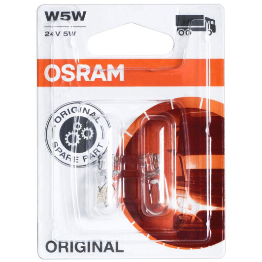 Автолампа Osram Original W5W W2,1x9,5d 5 W прозора 2845-02B