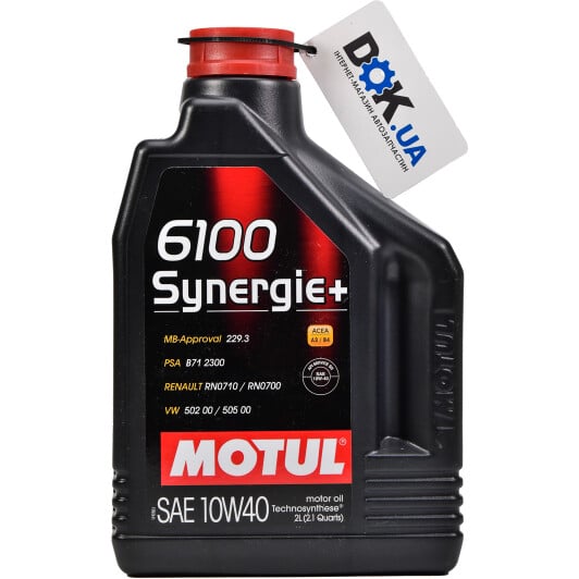 Моторное масло Motul 6100 Synergie+ 10W-40 2 л на Kia Retona