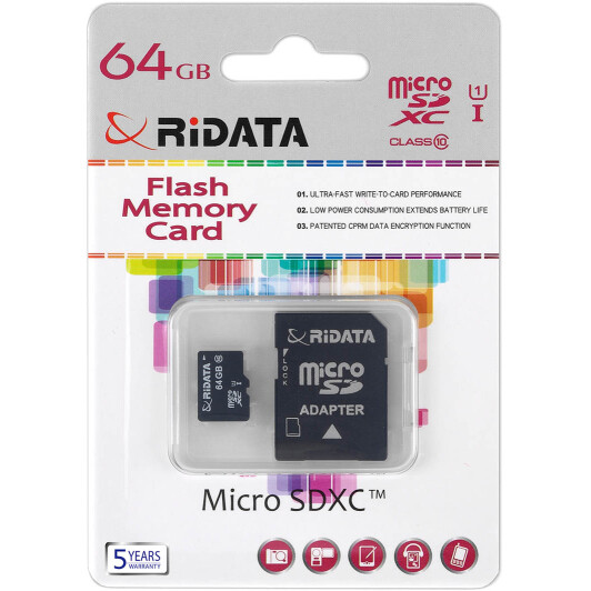 Карта памяти RiDATA microSDXC 64 ГБ